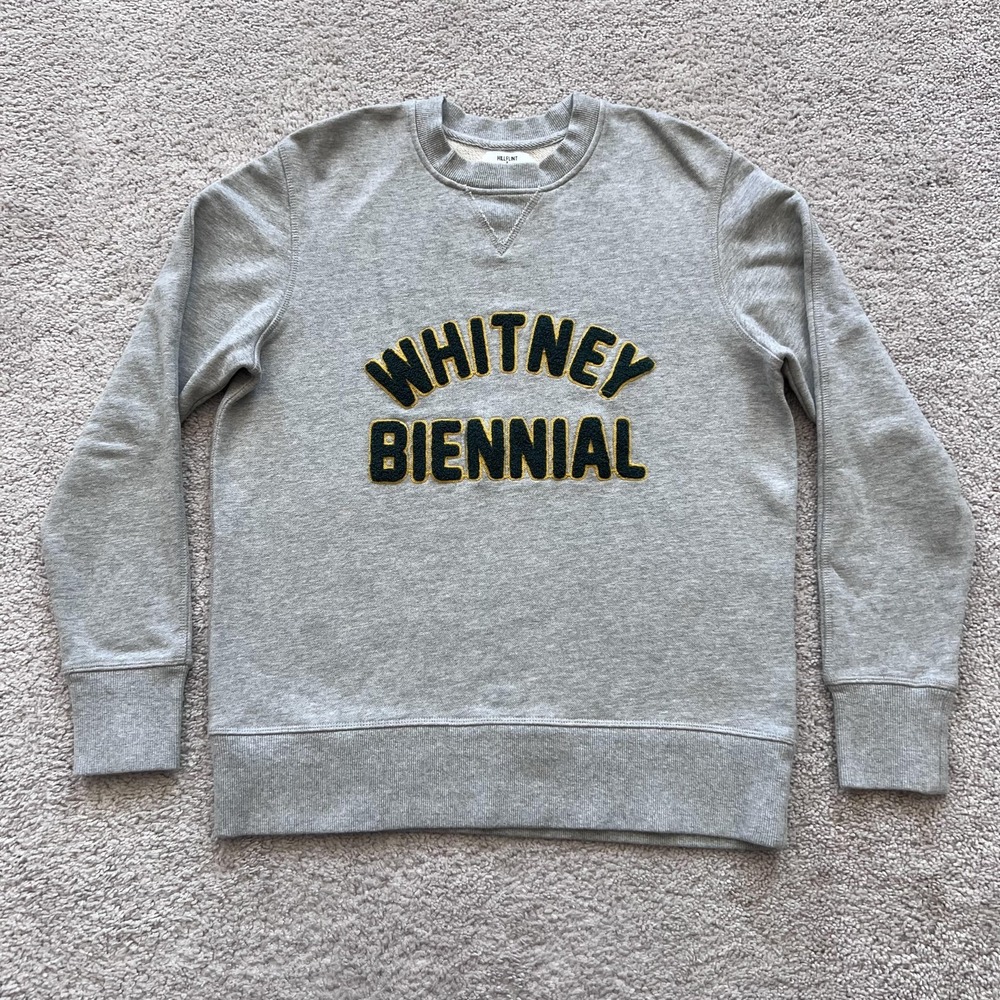 Hillflint X Whitney Shop Whitney Biennial Sweatshirt Mens Small Gray Graphic